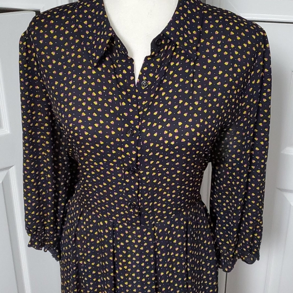 Navy Print Dress - Picture 2 of 8